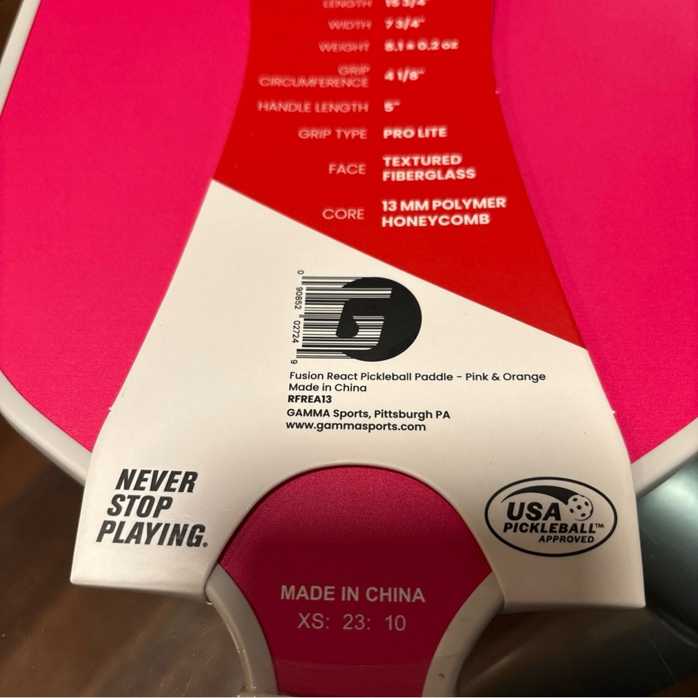 Gamma Fusion React Pickleball Paddle - Picture 4 of 9